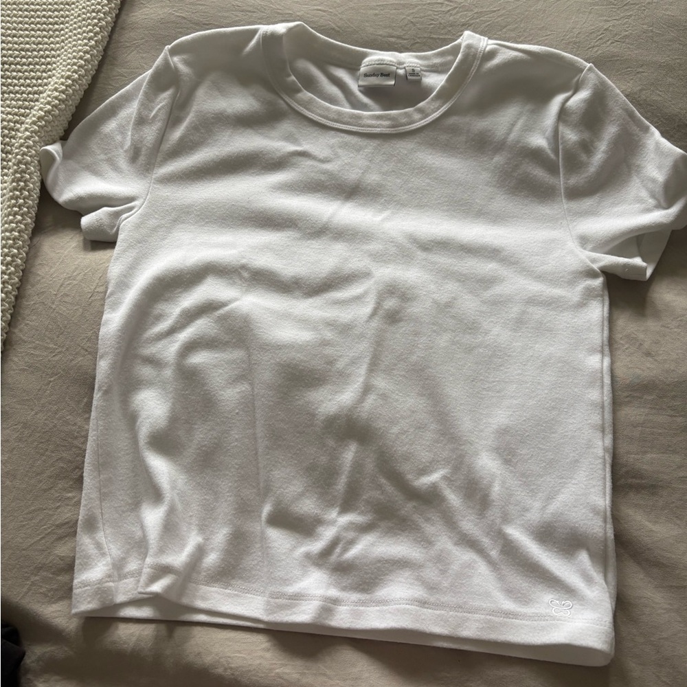 Sunday Best White Crew Neck Fitted T-Shirt